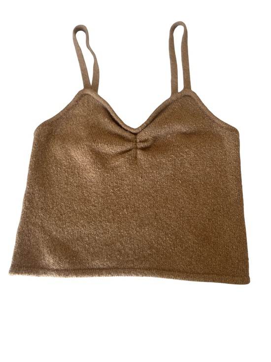 Madewell Tops - Madewell Cropped Y2K v-neck knit top quiet luxury camel brown Size small